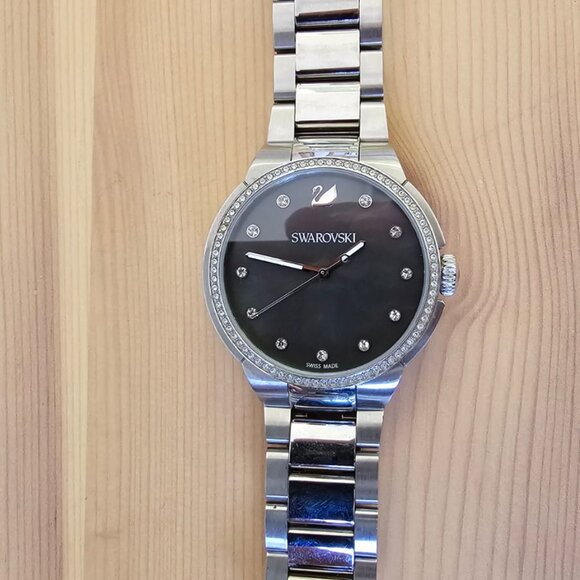 Swarovski Silver Black Watch - Picture 2 of 3